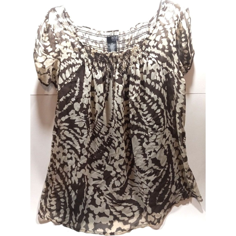 A N.A A New Approach Maternity Medium Brown Beige Sheer Top Blouse Camisole Boho